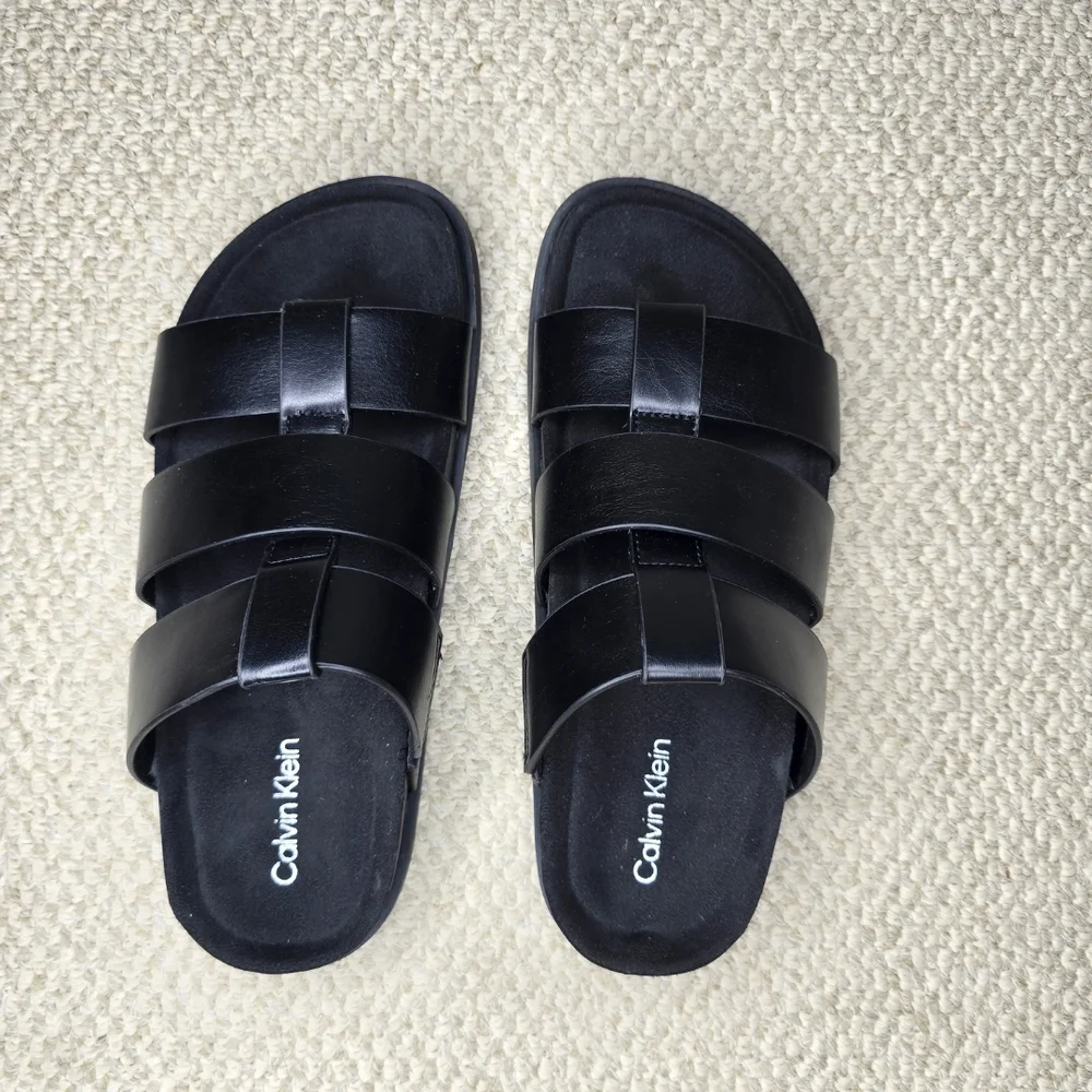 Calvin Klein Black Slide Sandals NWT 8